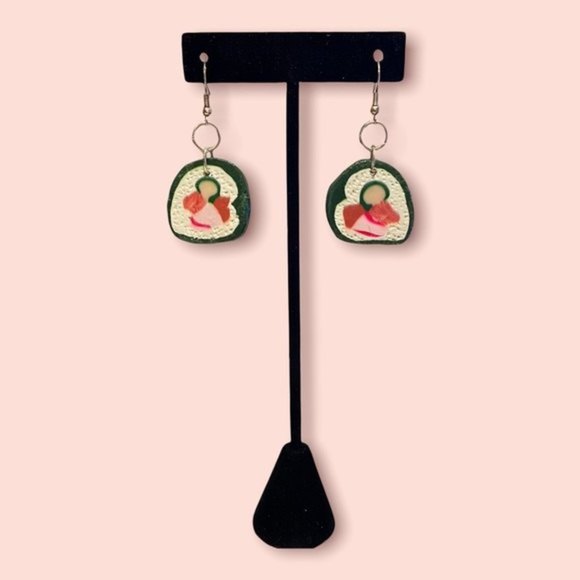 Jewelry - Sushi Clay Dangle Earrings Handmade
